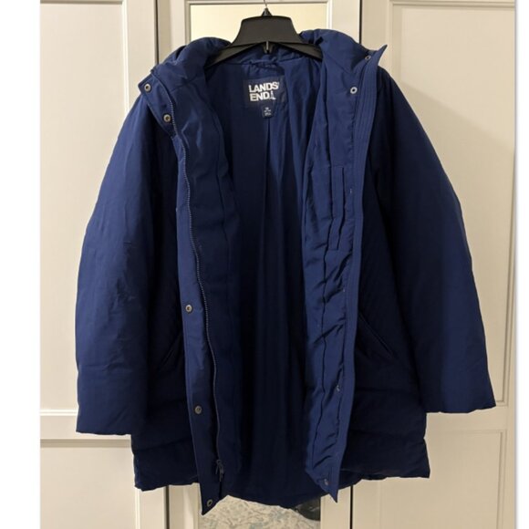 Land’s End Women's Plus Size Stretch Quilted Down Coat 1X – DEEP SEA NAVY - Picture 5 of 7